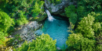The Blue Eye of Theth & Grunas Waterfall and Canyon